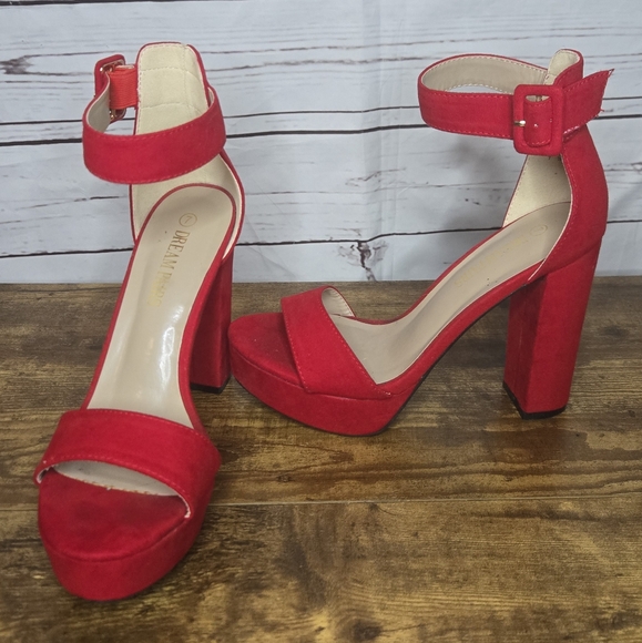 Dream Pairs Women's Red Platform Heels - Picture 7 of 8
